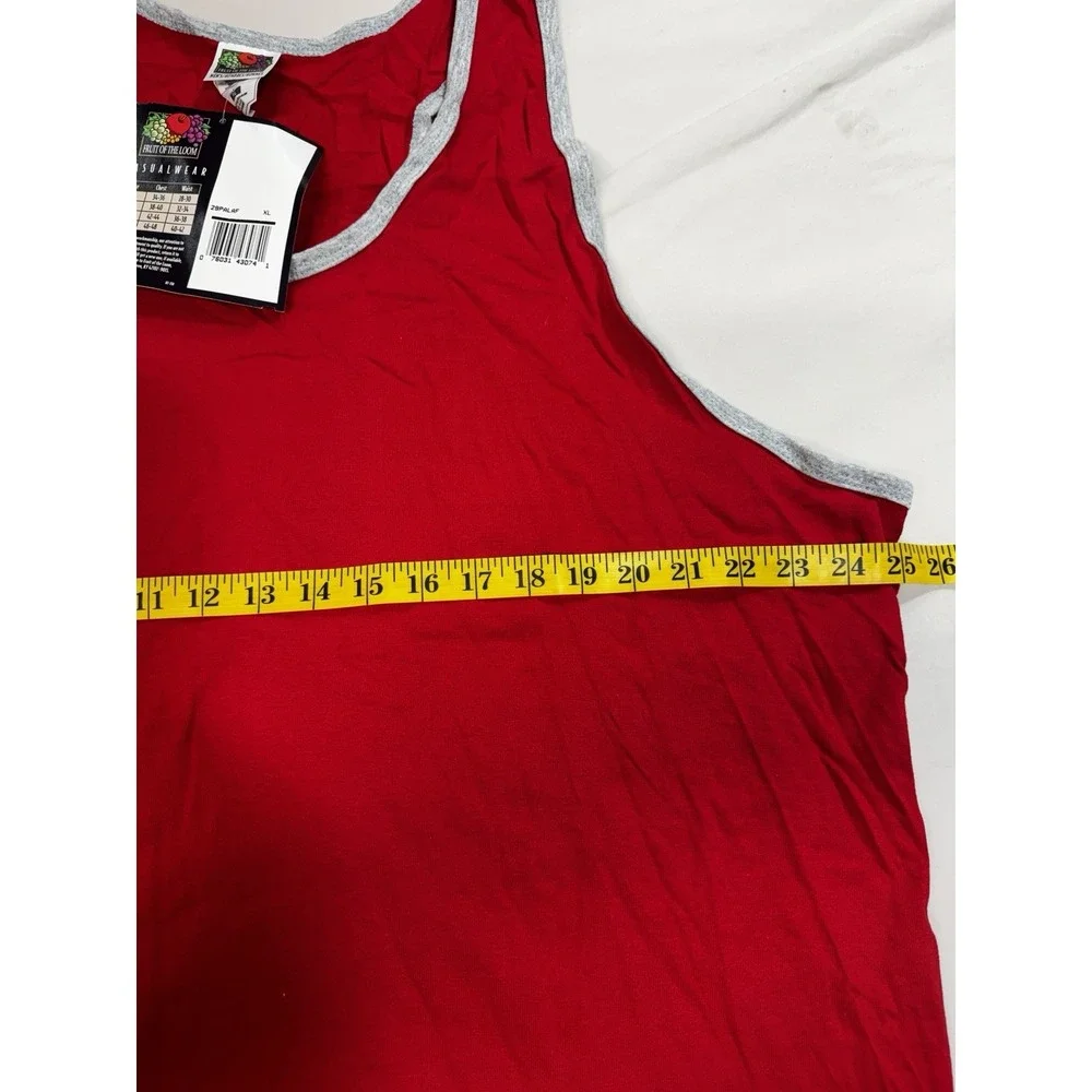 Vintage Fruit Of The Loom Blank Tank Top XL Red Made In USA 90s NWT